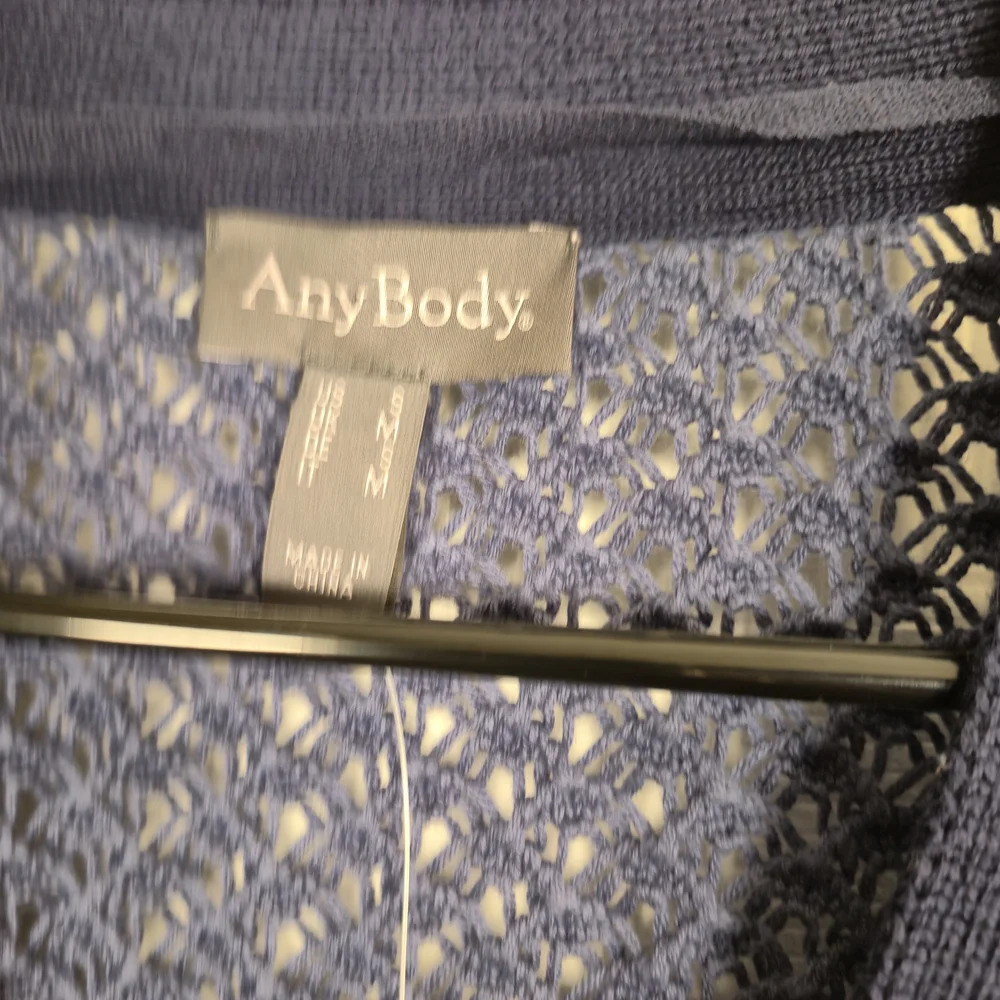 AnyBody Colorblock Crochet Knit Cardigan | Textured Layer - Picture 5 of 6